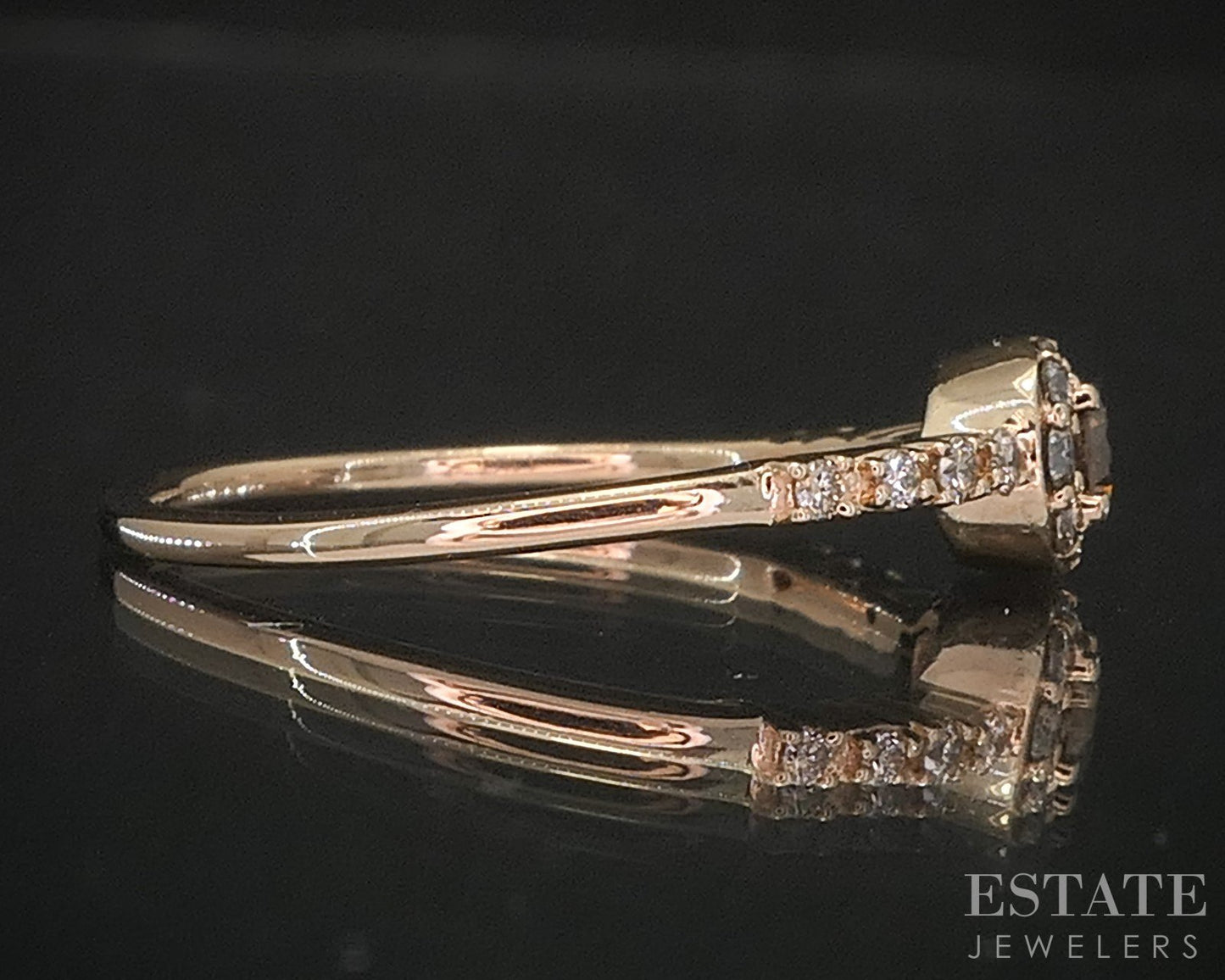 14k Strawberry Gold LeVian Natural .25ctw Diamond Engagement Ring 1.5g i20293