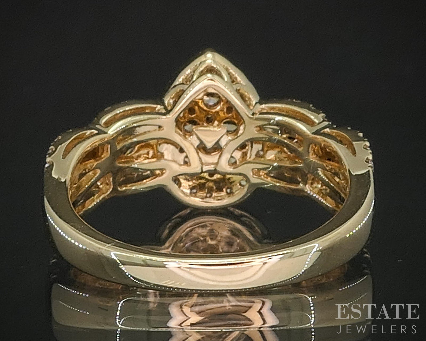 14k Honey Gold LeVian Natural 1ctw Chocolate & Vanilla Diamond Ring 4.9g i20290