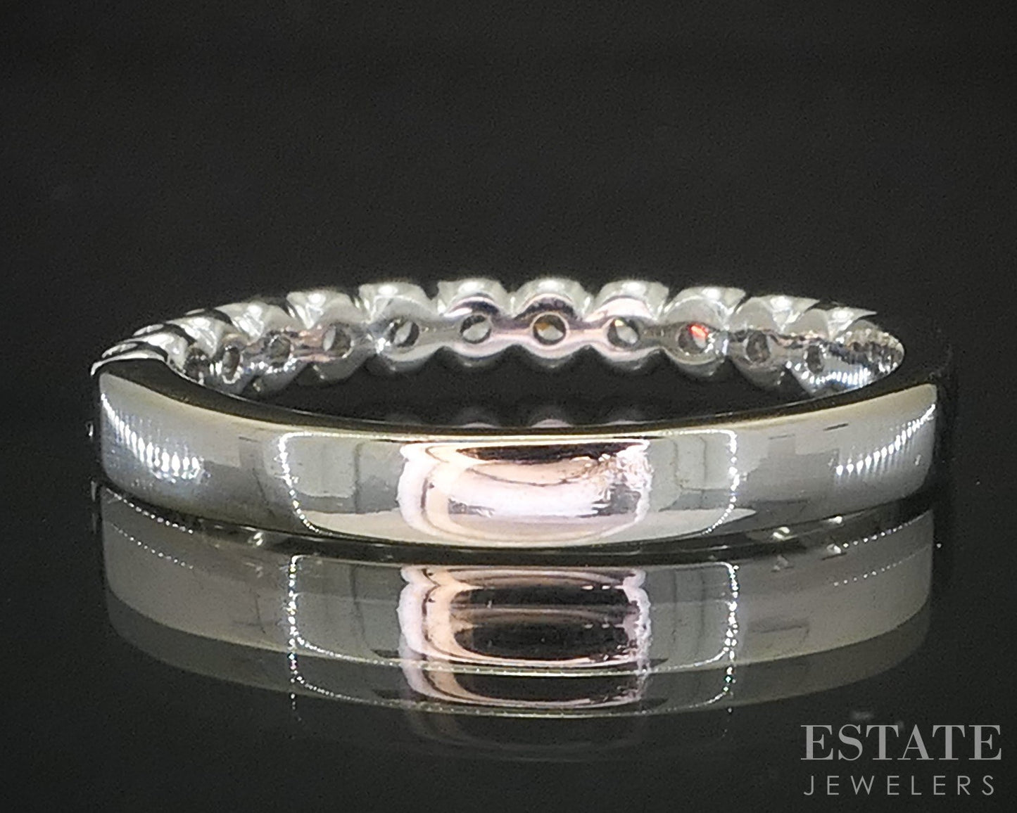 14k White Gold Natural .36ctw Diamond Ladies Wedding Band 2.9g i20165b