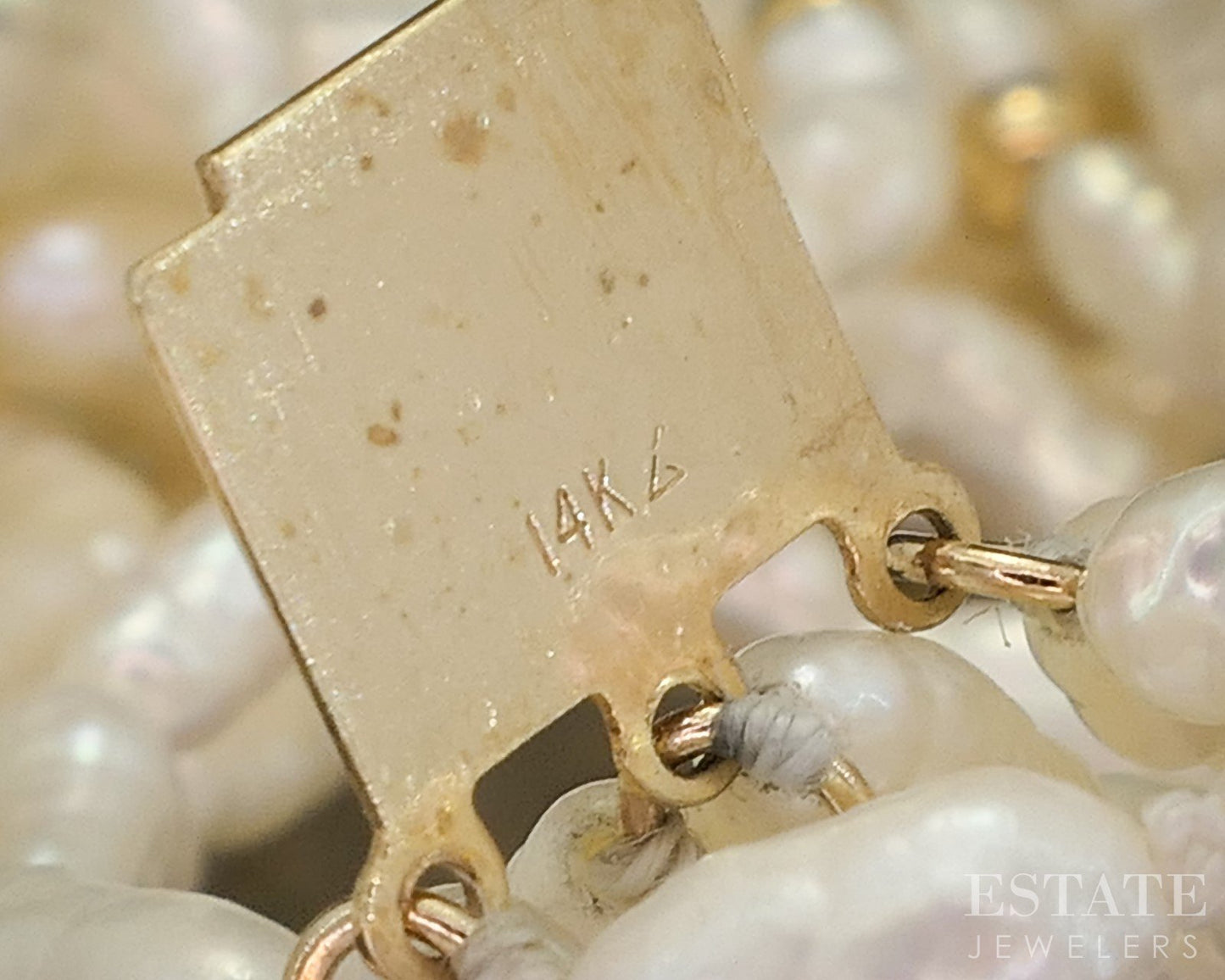 14k Yellow Gold Freshwater Pearl Beaded Multi Strand Necklace 32"L i20175b