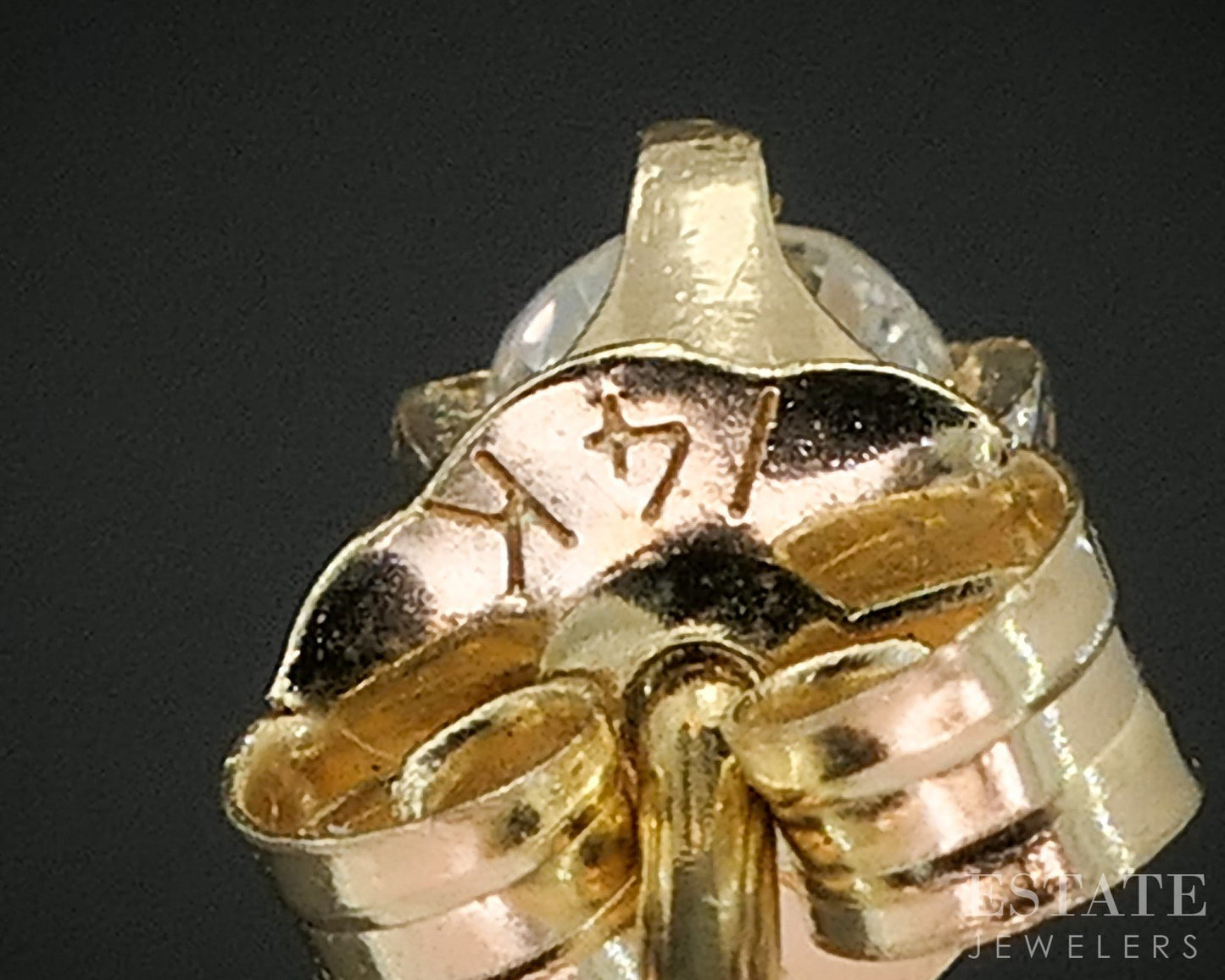 14k Yellow Gold Round Natural .16ctw Diamond Stud Earrings i20178b