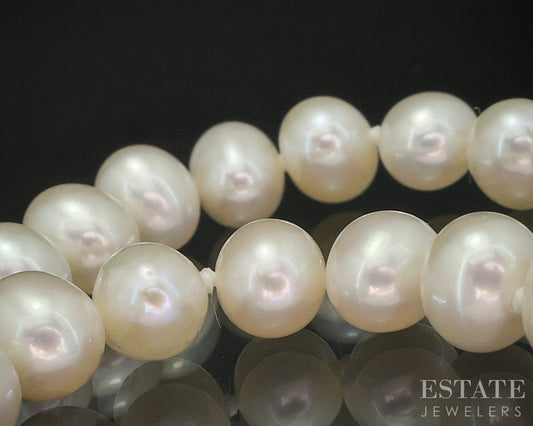 14k Yellow Gold 6.4mm Cultured Pearl Ladies Bracelet 7.75"L i20173b