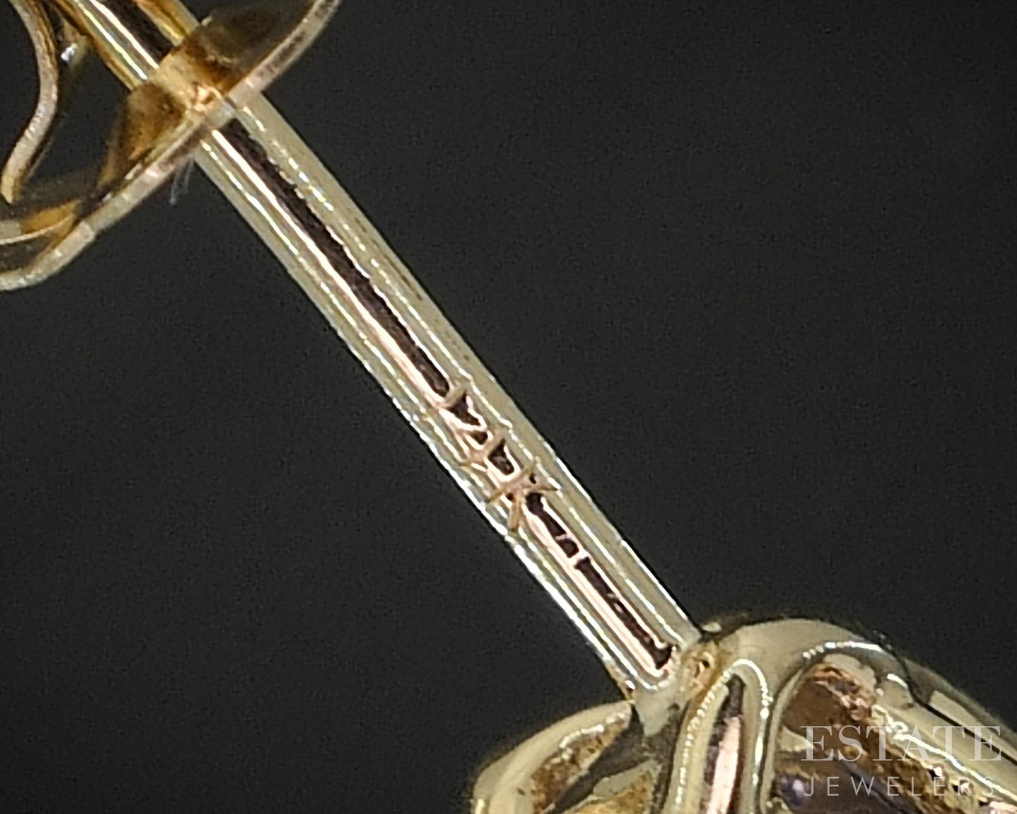 14k Yellow Gold Cushion Cut Alexandrite Stud Earrings 1.3g i20366b