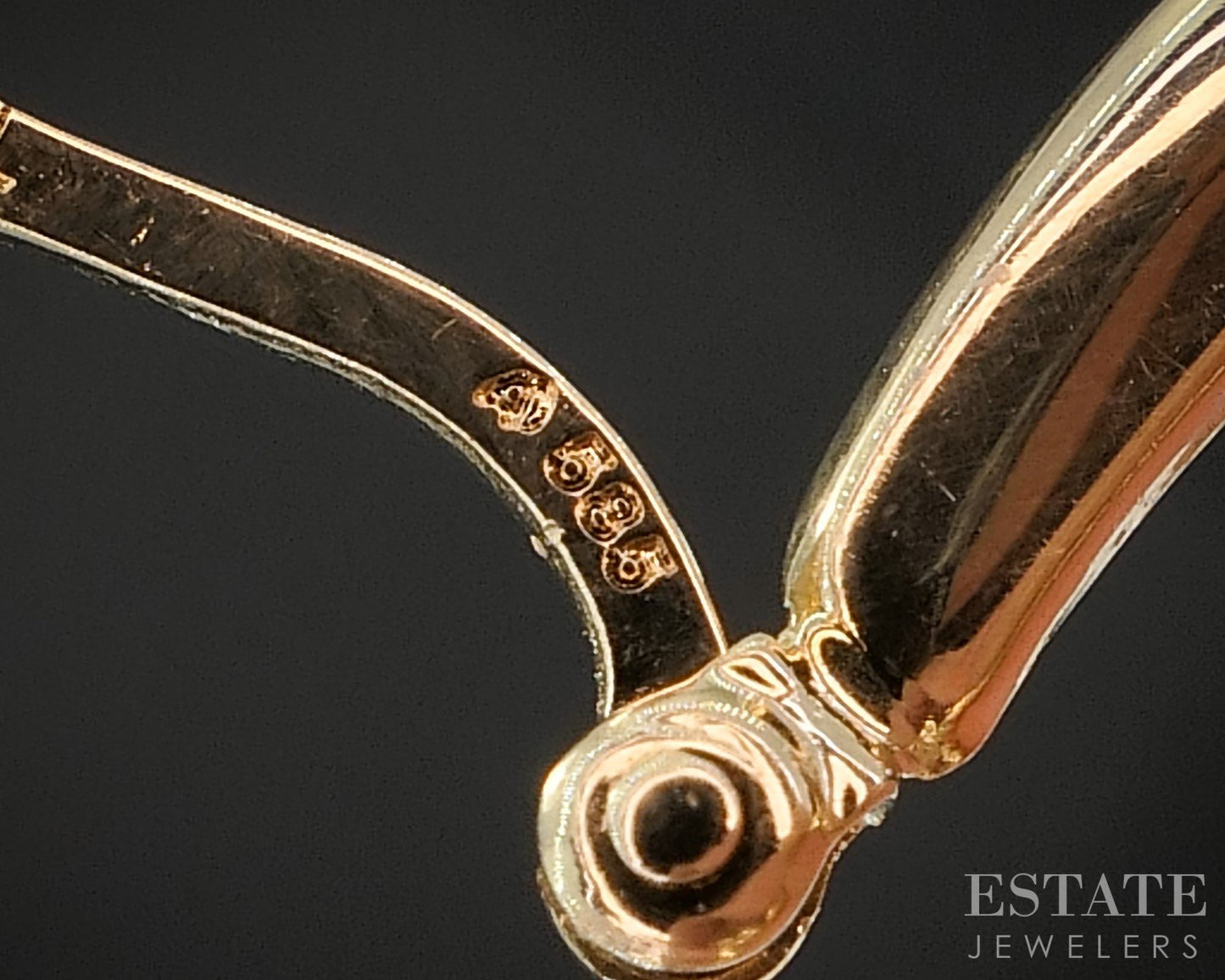 14k Yellow Gold Twisted Oval Hoop Ladies Earrings 2.1g i20364b