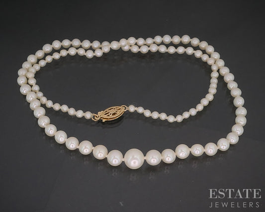 14k Yellow Gold 3-7.6mm Cultured Pearl Ladies Necklace 18"L i20348b
