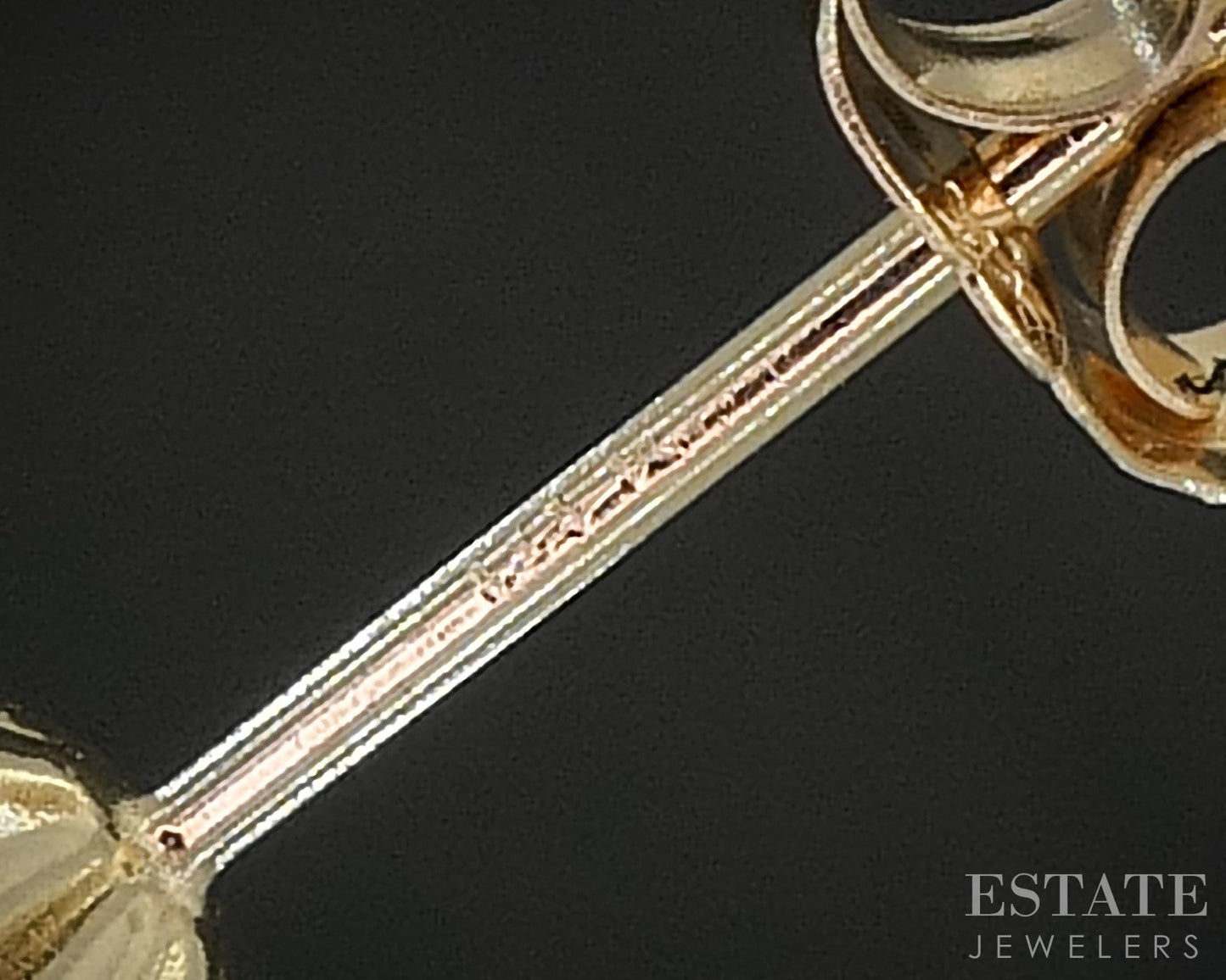 Antique 14k Yellow Gold Natural Diamond Buttercup Stud Earrings 0.5g i20368b