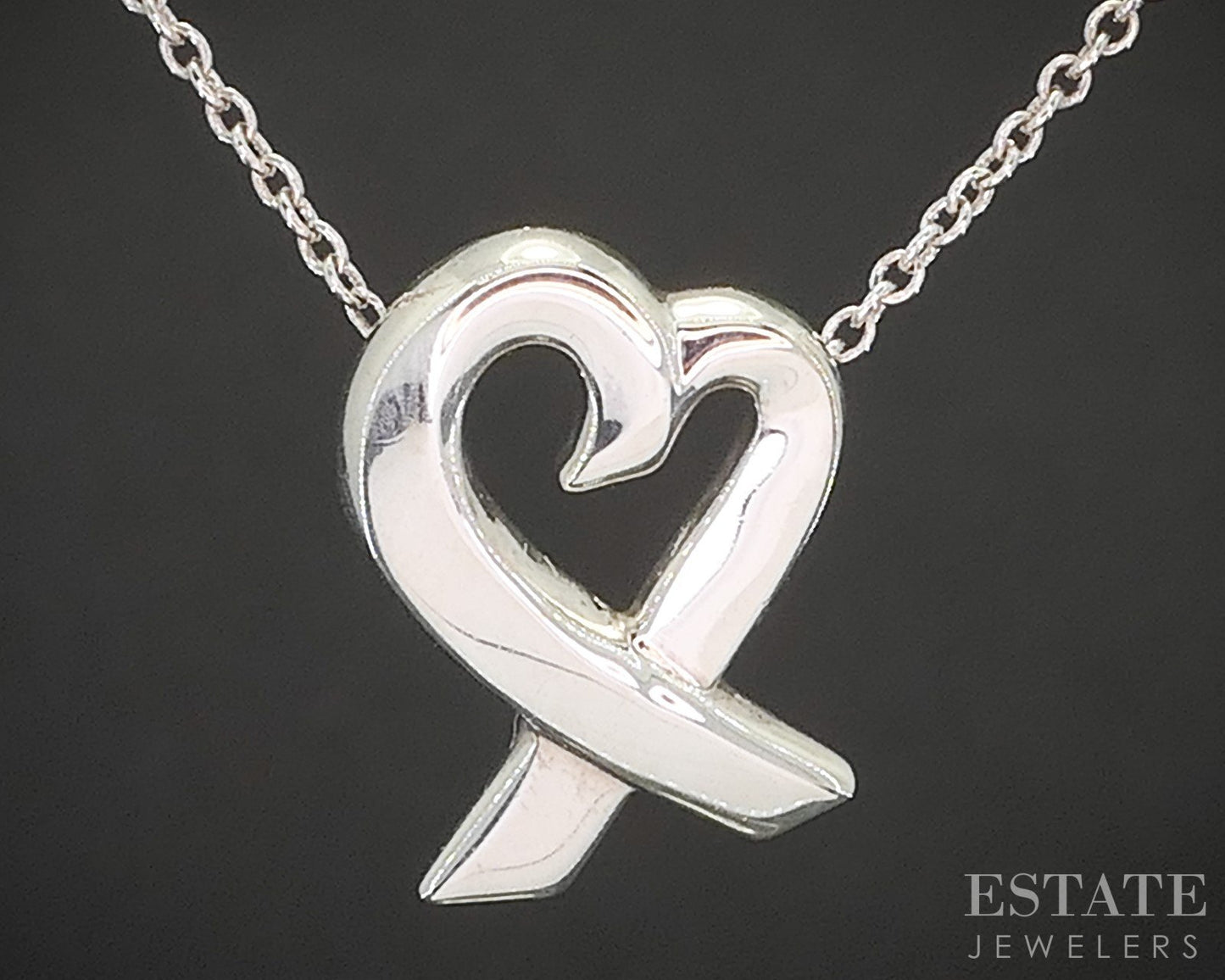 Sterling Paloma Picasso Tiffany & Co Loving Heart Necklace 2.6g 16"L i20385