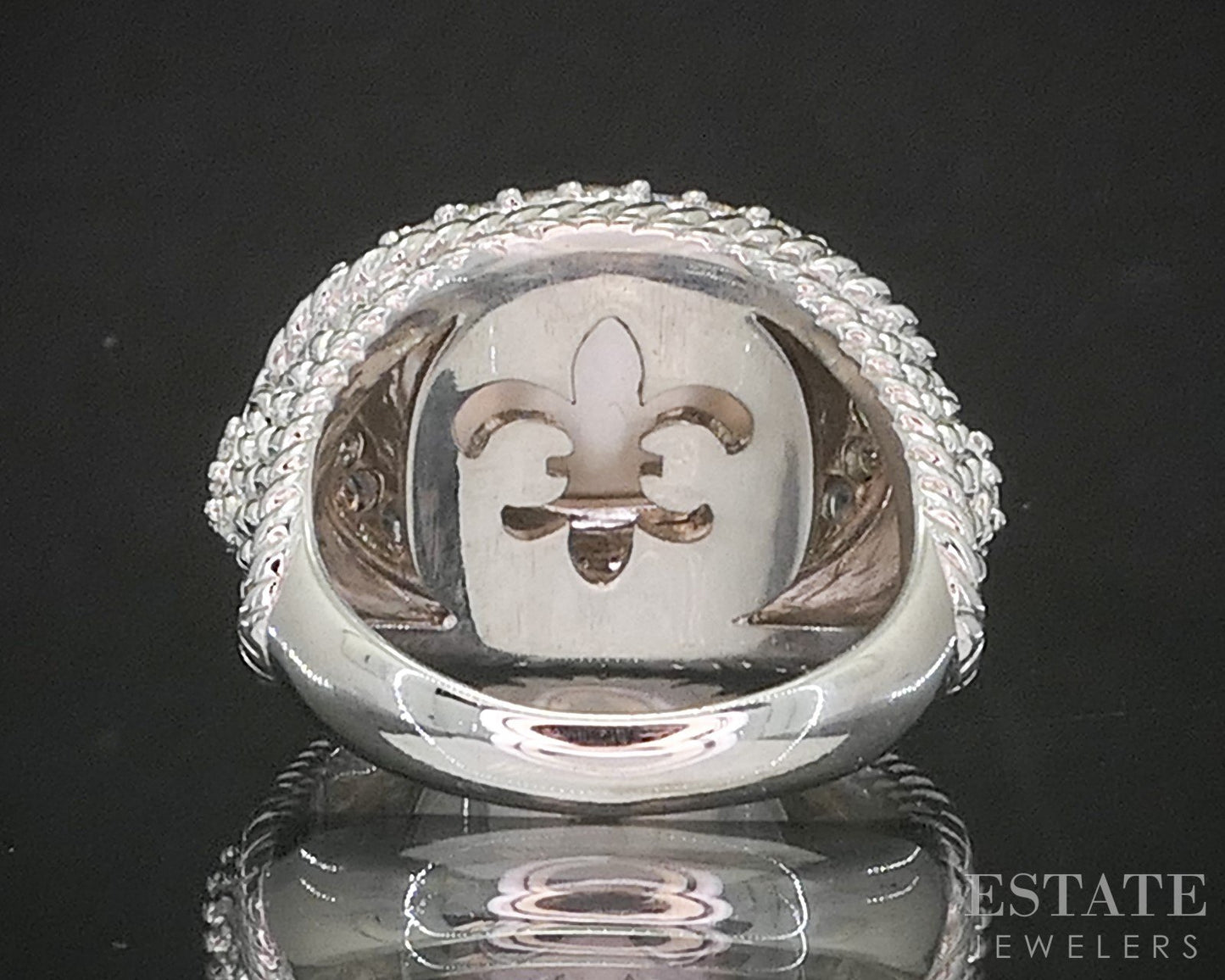 Sterling Silver Judith Ripka Mabe Pearl & CZ Ladies Ring 11.8g i20389