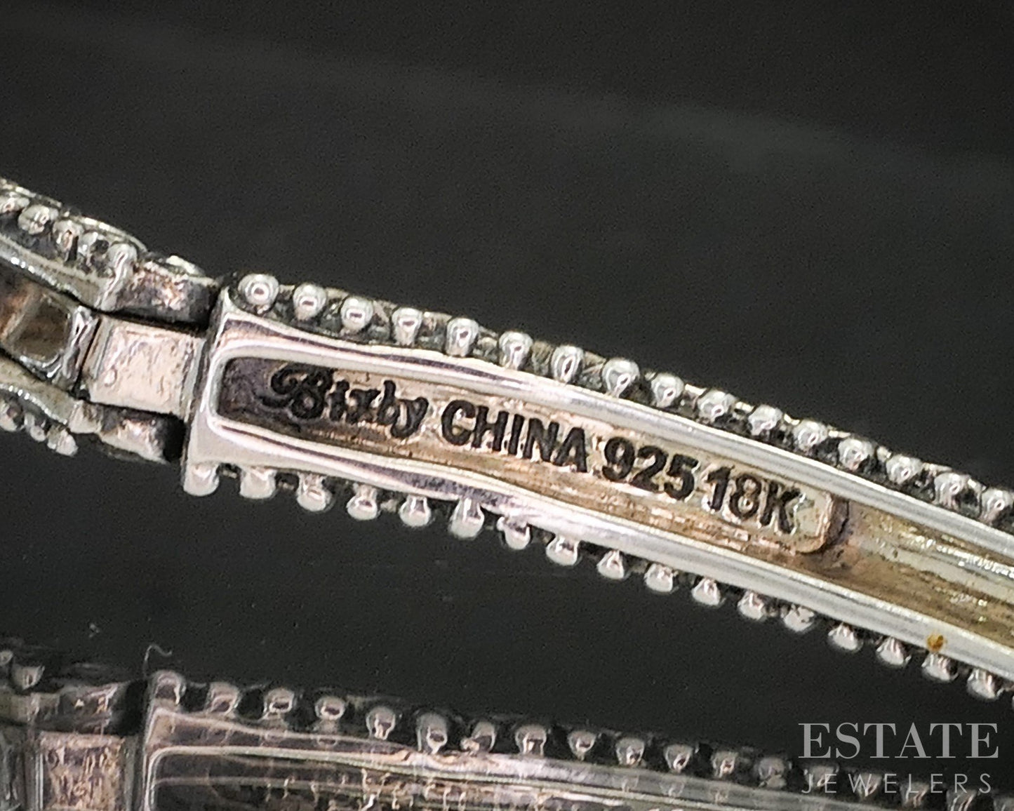 18k & Sterling Barbara Bixby Flower Scroll Ladies Cuff Bracelet 29.2g i20391