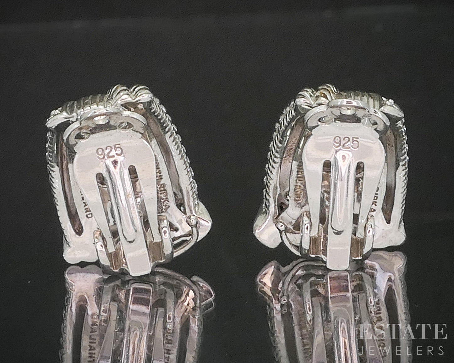 Sterling Silver Judith Ripka CZ Cable X Clip On Ladies Earrings 11g i20404