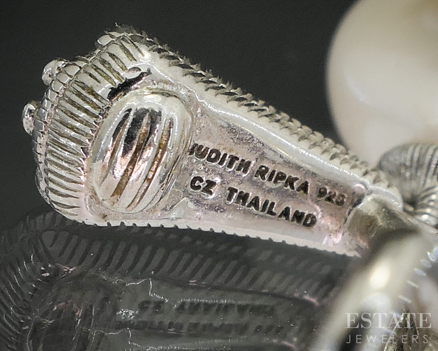 Sterling Judith Ripka Mabe Pearl & CZ Clip On Earrings & Pendant Set 15g i20411