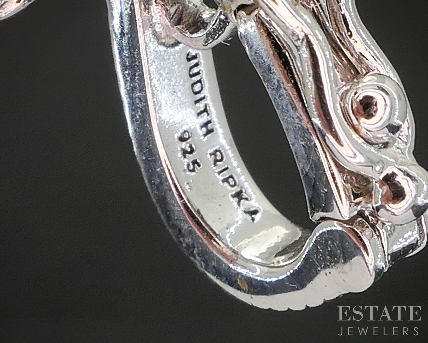 Sterling Silver Judith Ripka Amethyst & CZ Skeleton Key Pendant 10.6g i20442