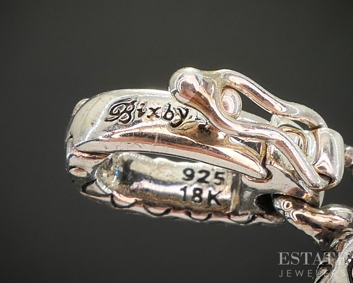 18k & Sterling Barbara Bixby Natural Amethyst Key Ladies Pendant 6.2g i20440