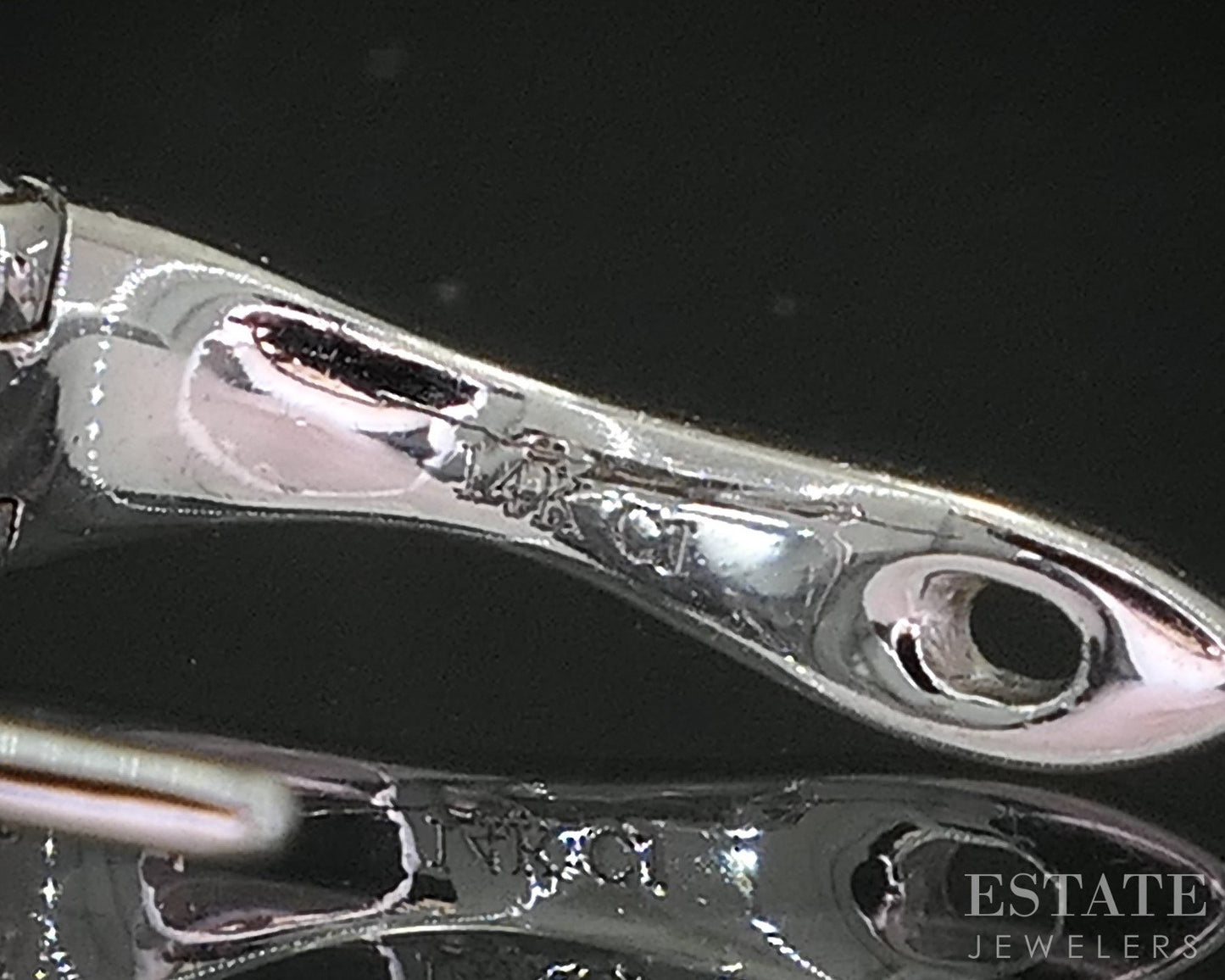 14k White & Rose Gold Natural .25ctw Diamond Huggie Hoop Earrings 2.7g i20425