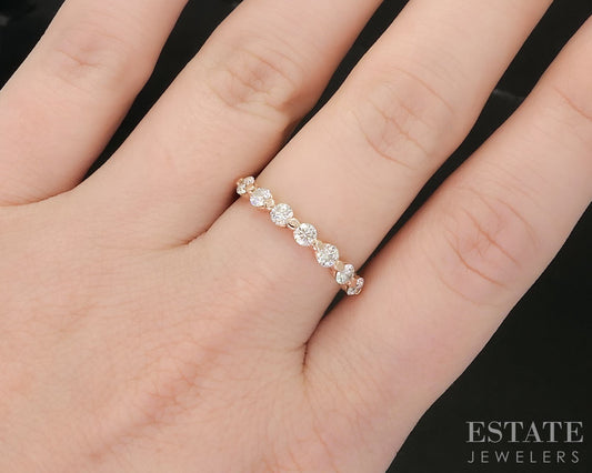 14k Rose Gold Round Natural .59ctw Diamond Ladies Wedding Band 2.1g i20431