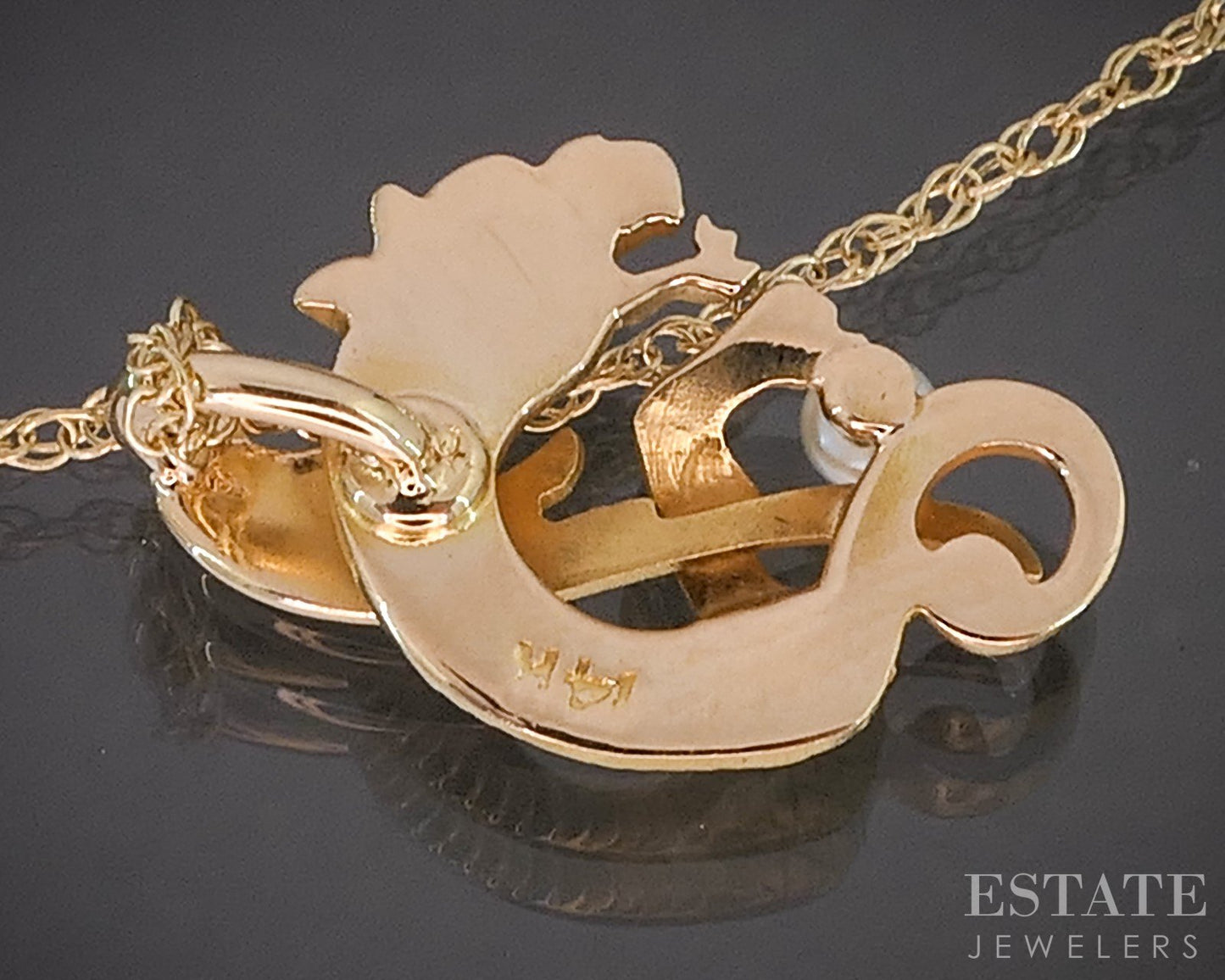 Antique Victorian 14k Yellow Gold Seed Pearl Griffin Ladies Necklace 2.8g i20482