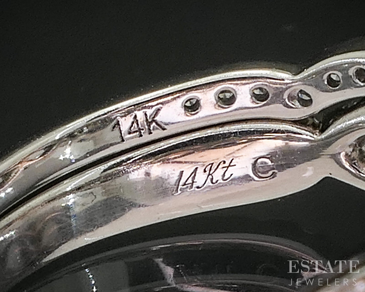 14k White Gold Round Natural .84ctw Diamond Neil Lane Wedding Set 5.6g i20466