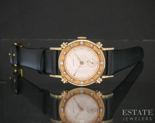 Vintage 1950 14k Yellow Gold Longines 22L Knotted Lugs Diamond Watch p15061