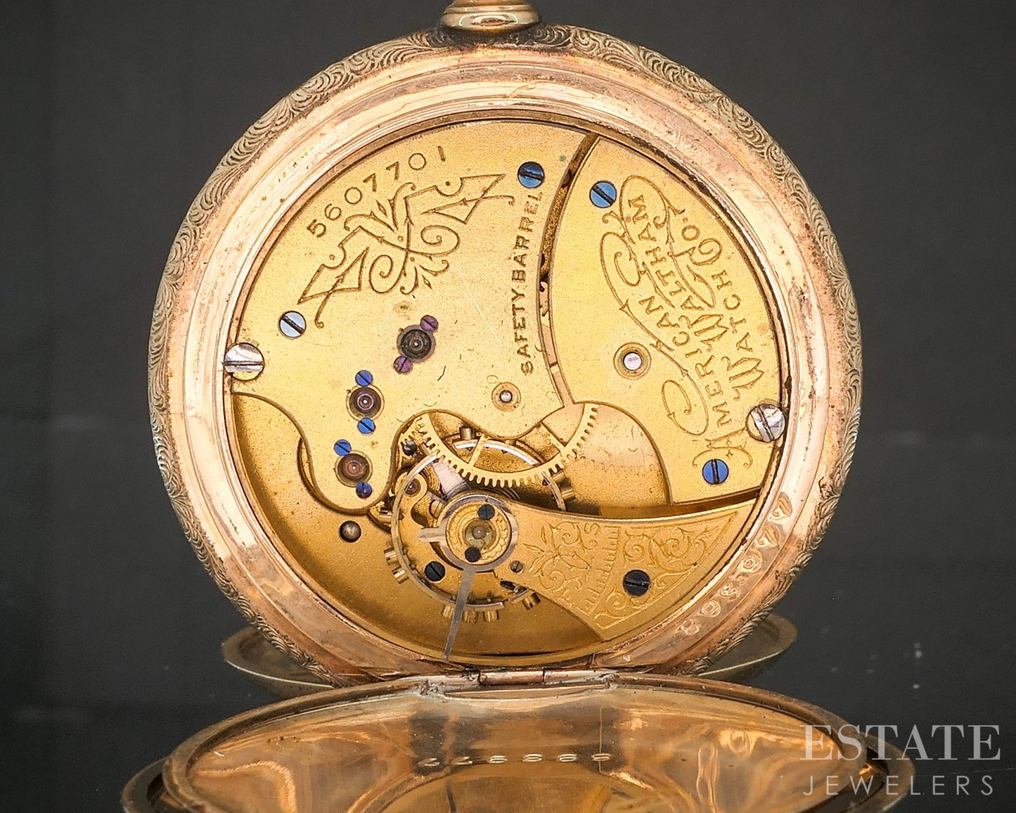 Antique Tri Colored Gold Filled Hunters Waltham Grade L Pocket Watch p15130