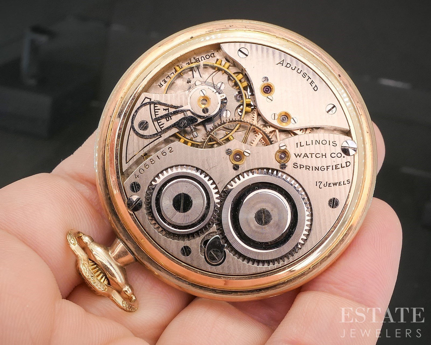 Antique Gold Filled Illinois 275 17j Pocket Watch p15127