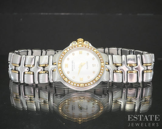 Raymond Weil Geneve Parsifal MOP Diamond Two Tone Bracelet Ladies Watch p15027