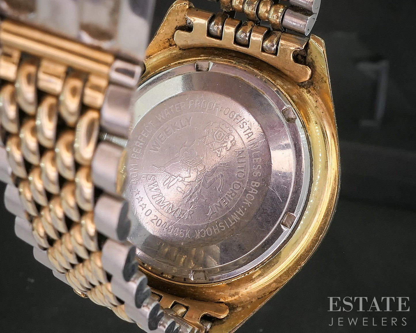 Vintage Weekly Auto Orient AAA Swimmer Day-Date Mens Watch p15047