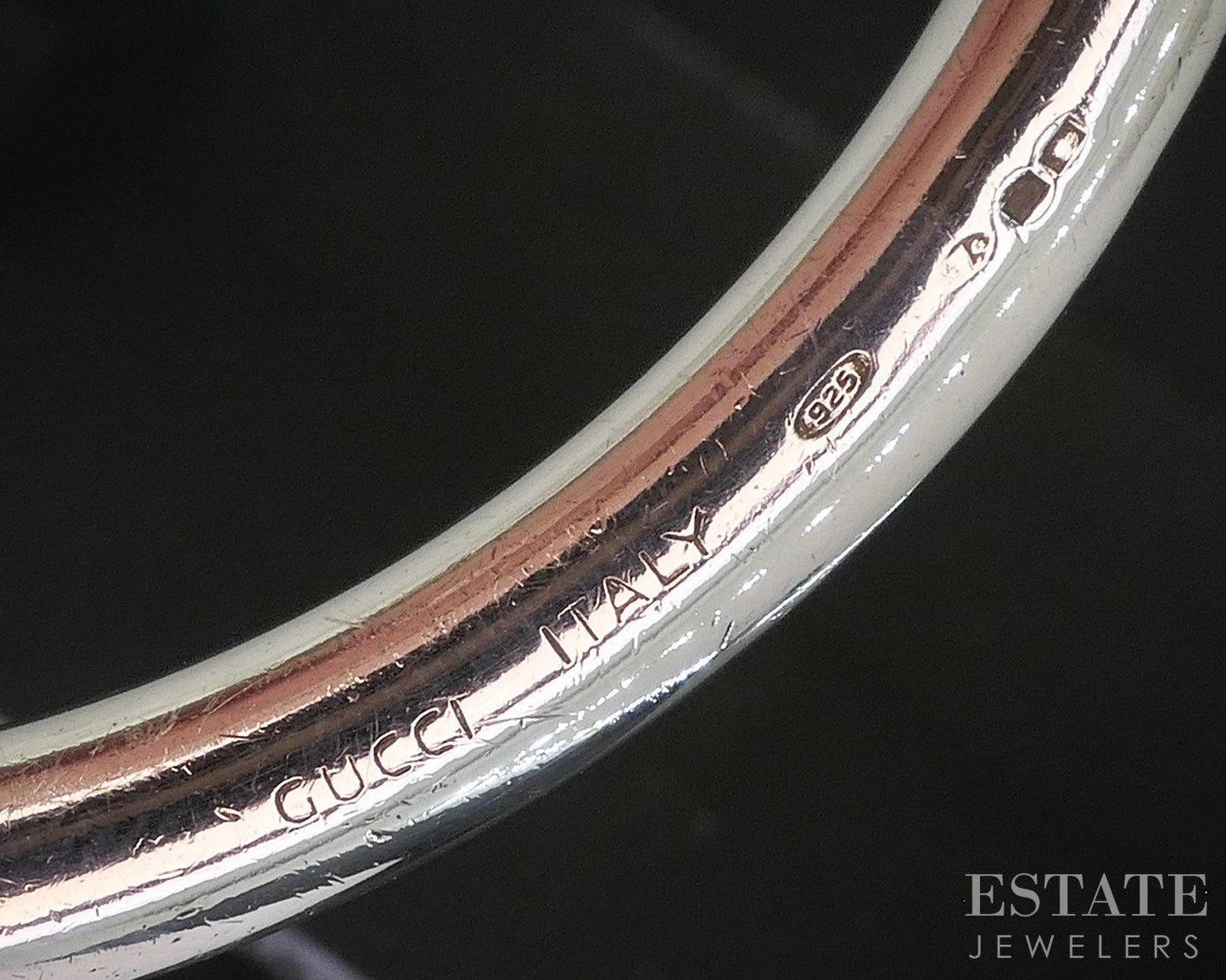 Sterling Silver Gucci Italy Bead Bar Bangle Bracelet 51.1g p15357