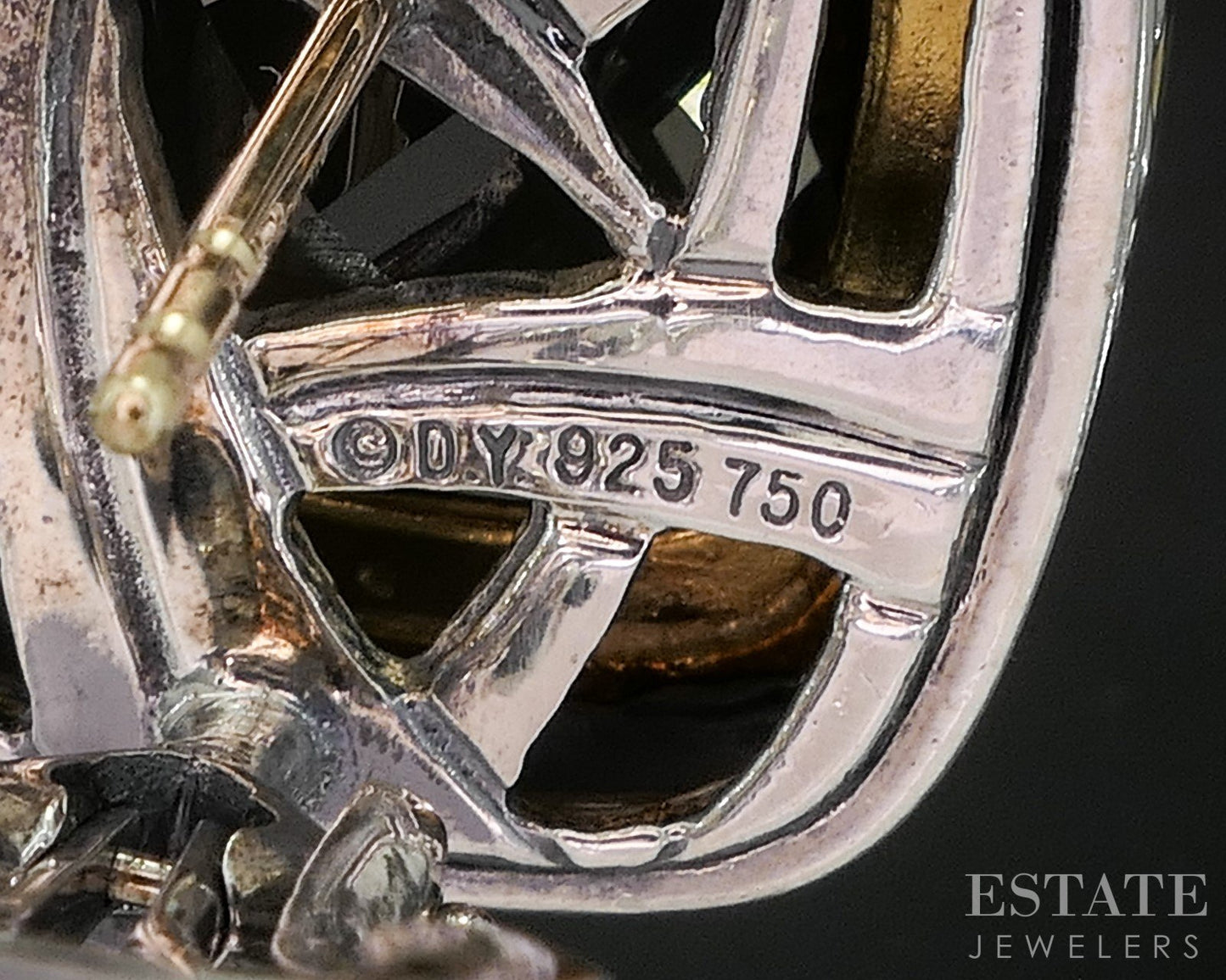 18k & Sterling David Yurman Smoky Quartz & Diamond Albion Earrings 23.8g p15331