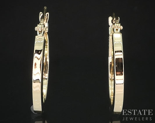10k Yellow Gold 2mm Smooth Hoop Ladies Earrings 1.2g p83809