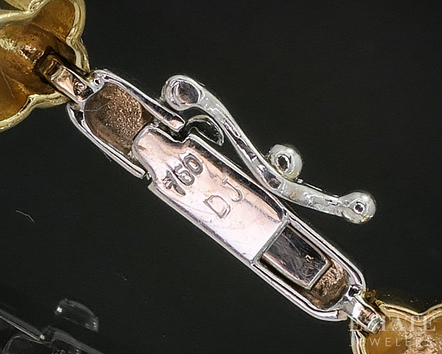 18k Two Tone Gold Natural .78ctw Diamond Tennis Bracelet 10.2g 7.5"L p15391