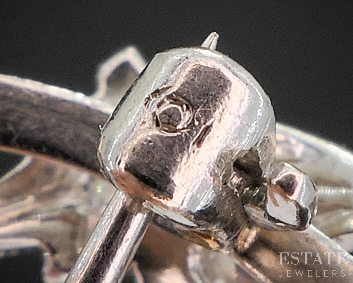 Antique Art Deco Platinum .36ctw Diamond & Akoya Pearl Pin Brooch 5.6g p15380