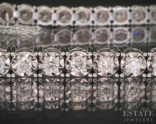 14k White Gold Natural 1.68ctw Diamond Ladies Tennis Bracelet 13.8g 8"L p15433