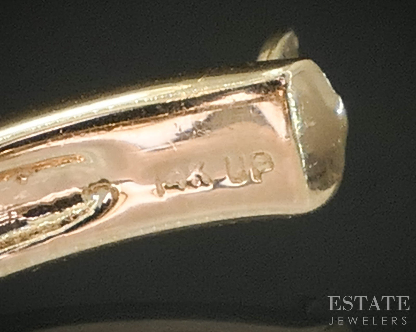 14k Yellow Gold Natural .28ctw Diamond Love Knot Hoop Earrings 6.5g p15426