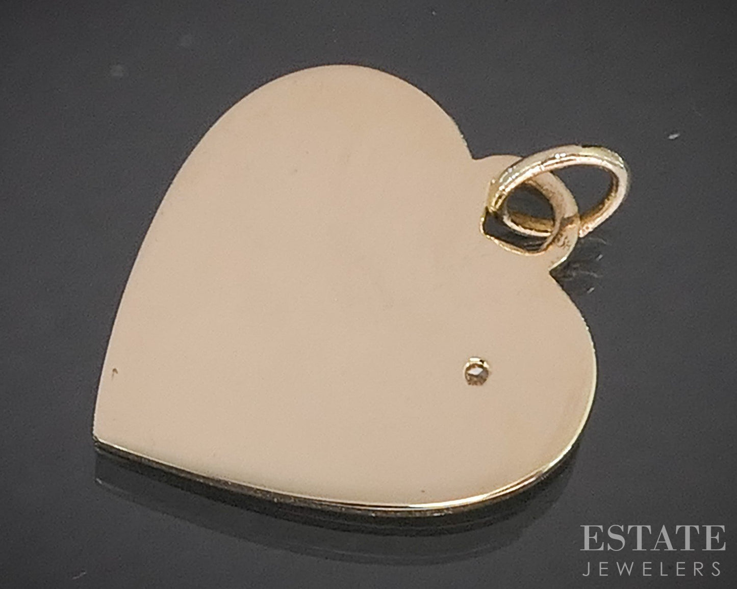 Vintage 14k Yellow Gold Natural Diamond Heart Charm Pendant 2.5g p15541