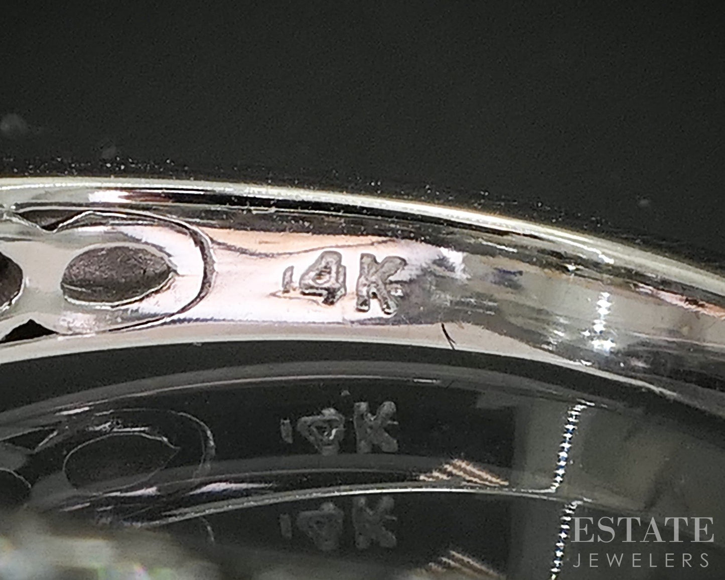 14k White Gold Oval Natural Amethyst & Diamond Ladies Ring 4.3g p15552