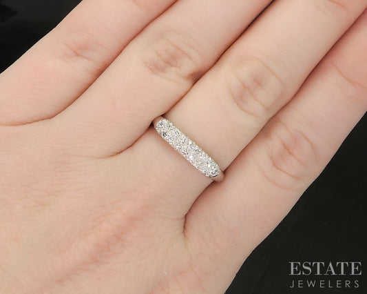 Vintage Platinum Single Cut Natural .18ctw Diamond Ladies Wedding Band 4g p15551