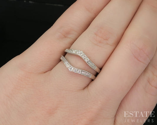 14k White Gold Natural .31ctw Diamond Ladies Wedding Jacket 4.2g p16012