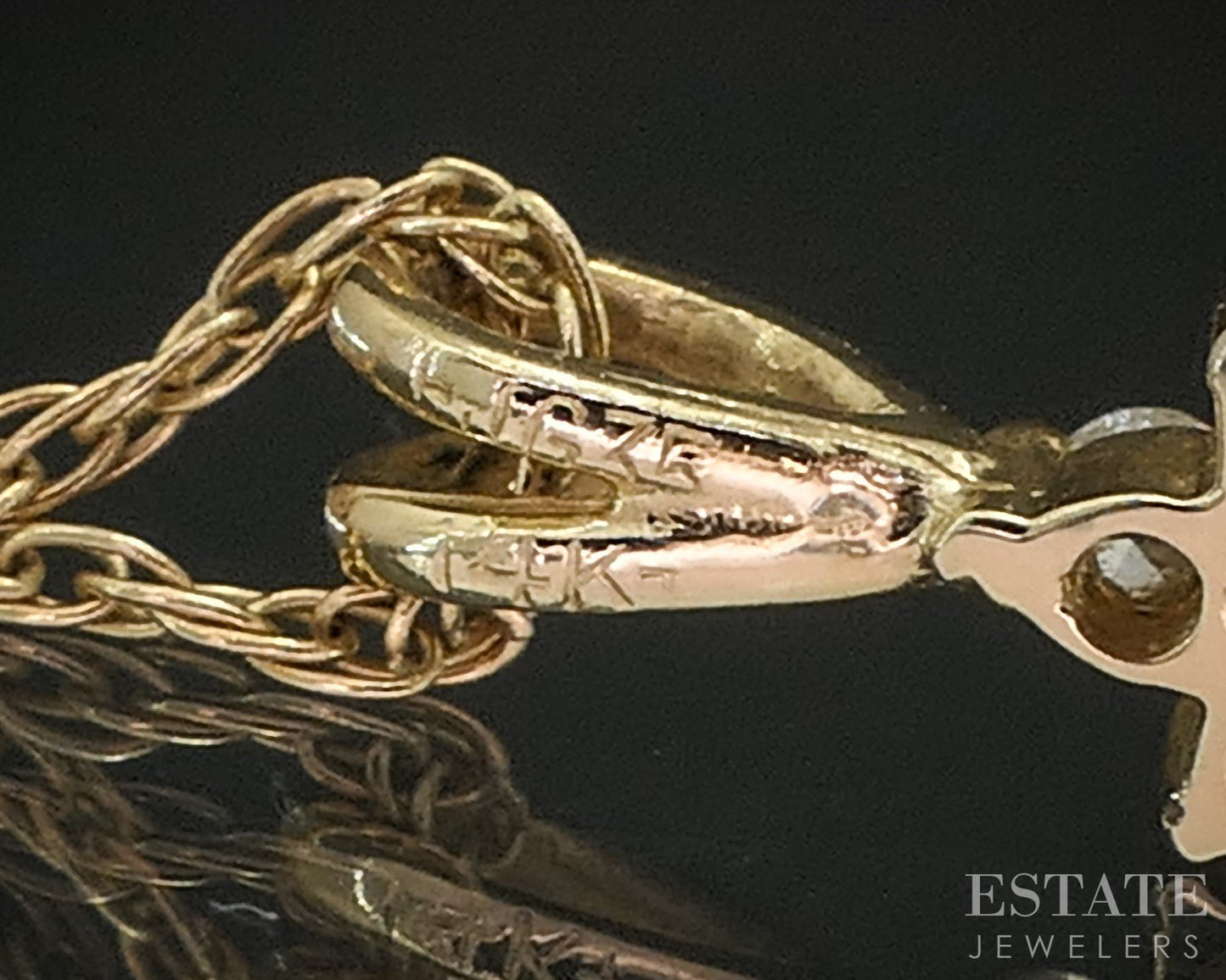 14k Yellow Gold Natural Ruby & Diamond Ladies Necklace 1.5g 18.5"L p16169b