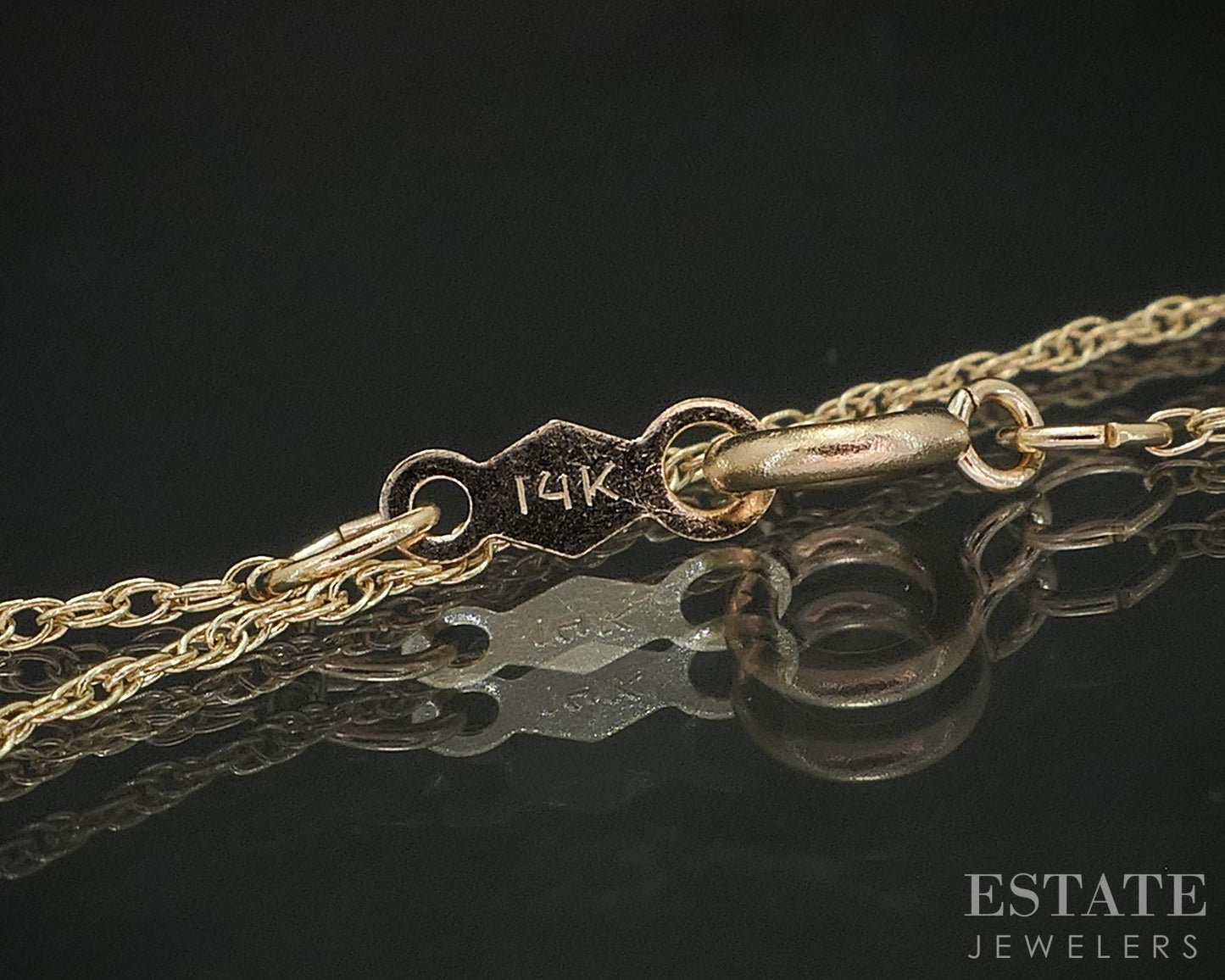 14k Yellow Gold Natural Blue Sapphire & Diamond Necklace 1.6g 18"L p16176b