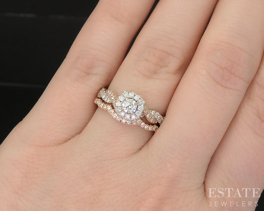 14k Rose & White Gold Natural .66ctw Diamond Neil Lane Wedding Set 2.0g p16263