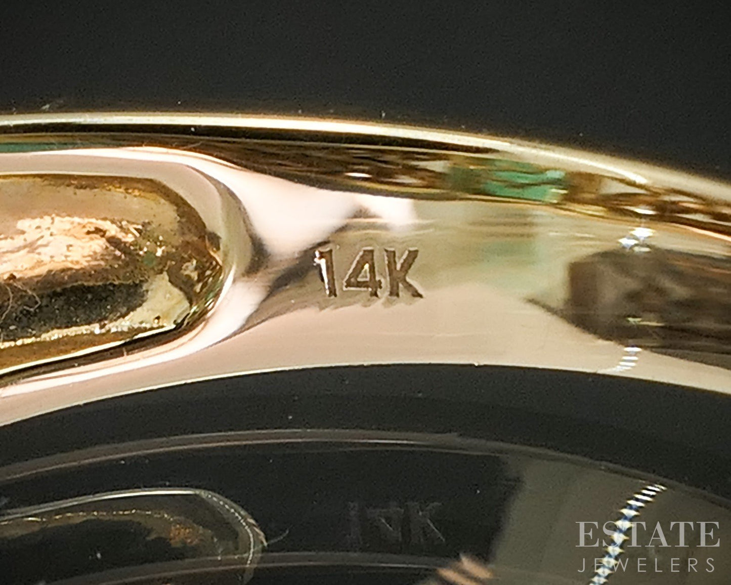 14k Yellow Gold EFFY Natural Emerald & Diamond Ladies Ring 4.9g p16294