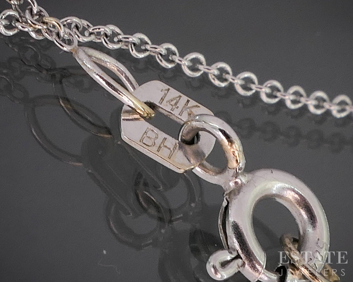 Antique Art Deco Platinum & 14k Diamond & Blue Sapphire Necklace 2.4g p15472