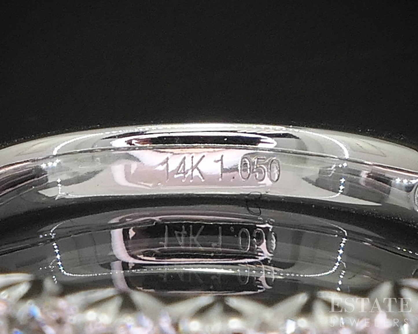 14k White Gold Round Natural 1.05ctw Diamond Ladies Wedding Band 3g p16318