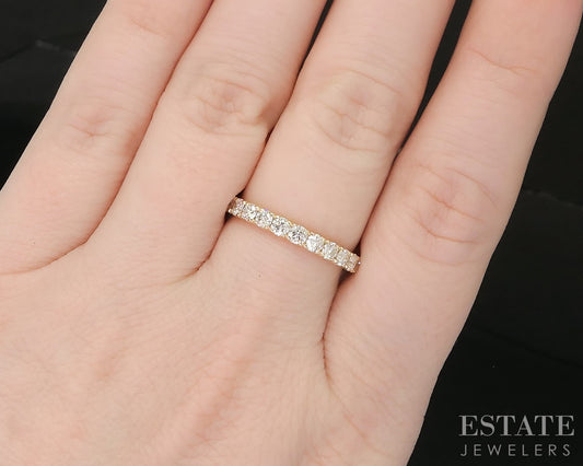 14k Yellow Gold Round Natural .72ctw Diamond Ladies Wedding Band 2.7g p16317