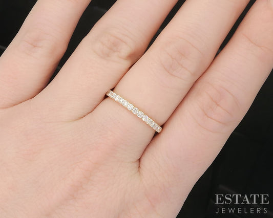 14k Yellow Gold Round Natural .34ctw Diamond Ladies Wedding Band 1.6g p16313