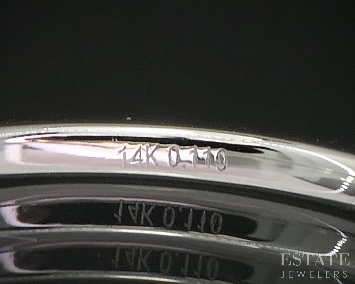 14k White Gold Round Natural .11ctw Diamond Ladies Wedding Band 1.4g p16308