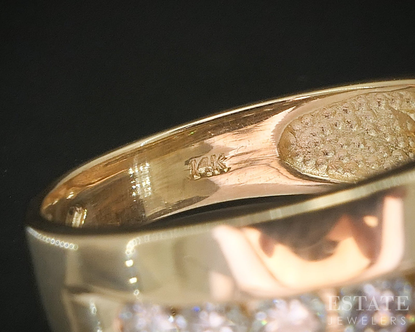 14k Yellow Gold Natural .40ctw Diamond Flat Band Ring 4.9g p16403