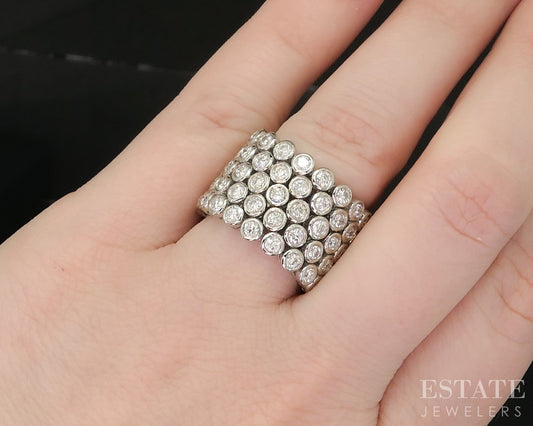 18k White Gold Sonia B. Round Natural 2.68ctw Diamond Band Ring 17g p16523