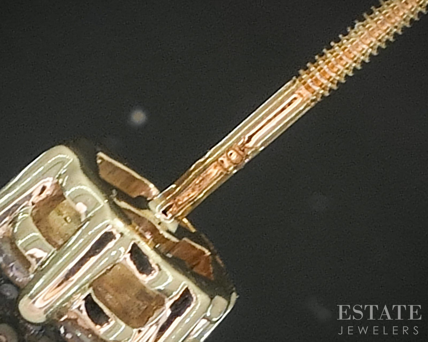 10k Yellow Gold Round Natural .07ctw Diamond Cluster Stud Earrings 0.7g p16664b