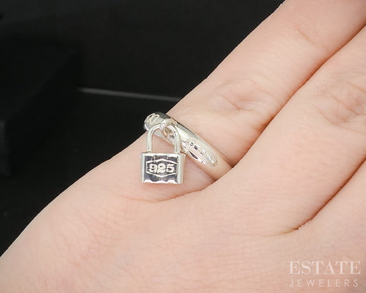 Sterling Silver Tiffany & Co. 1837 Lock Ladies Band Ring 3.8g p14926